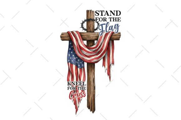 America Flag Cross Christian Freedom Graphics for T-Shirt Designs