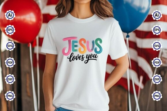 Christian PNG: Jesus Loves You T-Shirt Graphics