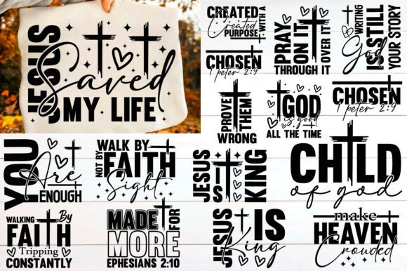 Christian SVG Bundle, Christian PNG: Graphics for T-Shirt Designs