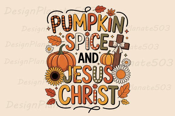 Fall Thanksgiving PNG, Fall Christian Graphics for T-Shirt Designs