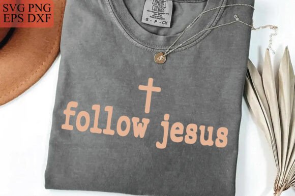Follow Jesus PNG: Distressed Minimalist Graphics for T-Shirt Designs