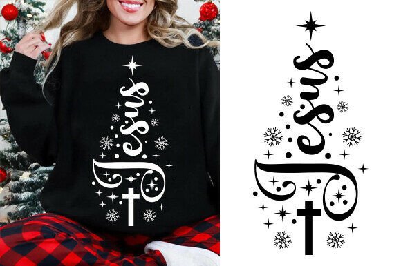 Jesus Christmas Tree SVG: Graphics for T-Shirt Designs & Editorial Use